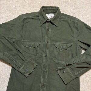 Filson Shirt Mens XS Green Flannel Button Up Two Pocket Long Sleeve Outdoor